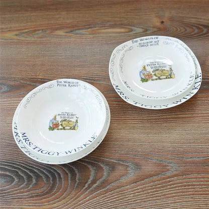 Bone china rabbit series dinner plate ceramic soup plate vegetable plate.