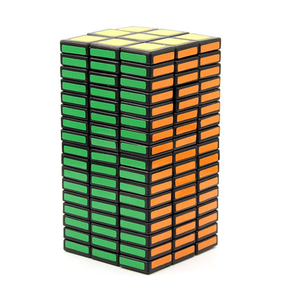 Limited Edition Cube 3x3x17 Magic Cube Black Speed Cube  Primary Color Transparent Red Unequal Order 3317 Educational Funny Toys.