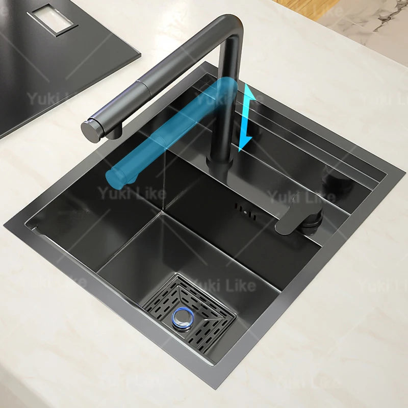 Stainless Steel Kitchen Sink Concealed Mini Single Sink Apartment Bar Multifunctional Hand Wash Fruit and Vegetable Basin