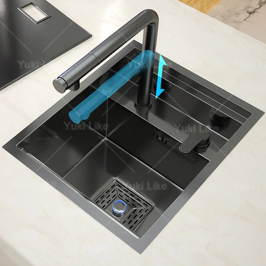 Stainless Steel Kitchen Sink Concealed Mini Single Sink Apartment Bar Multifunctional Hand Wash Fruit and Vegetable Basin