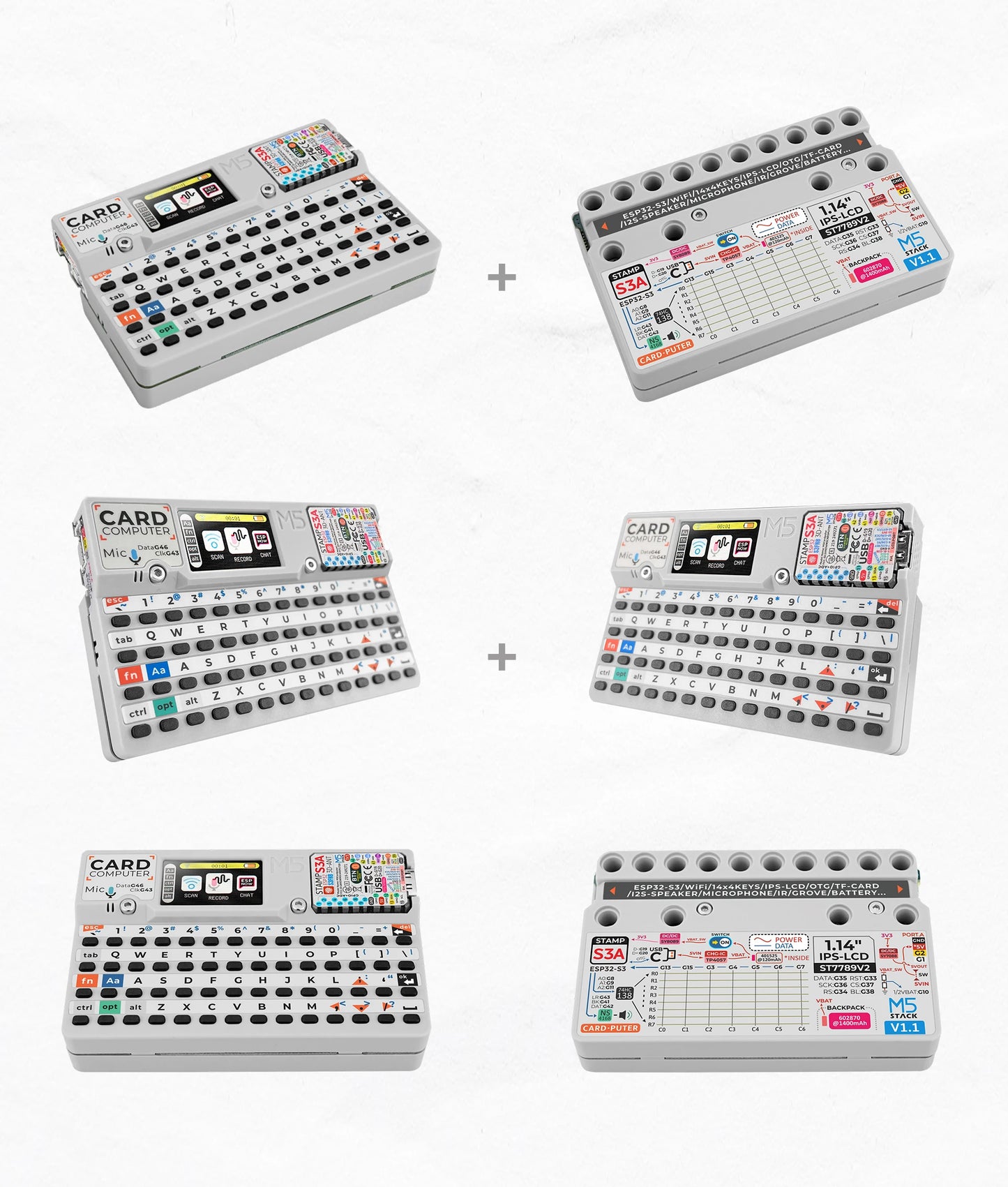 M55Stack Official Cardputer v1.1 with M5stampS3A  Board ESP32-S3 Portable Computer 1.14 Inch Screen 56Key Keyboard Card.