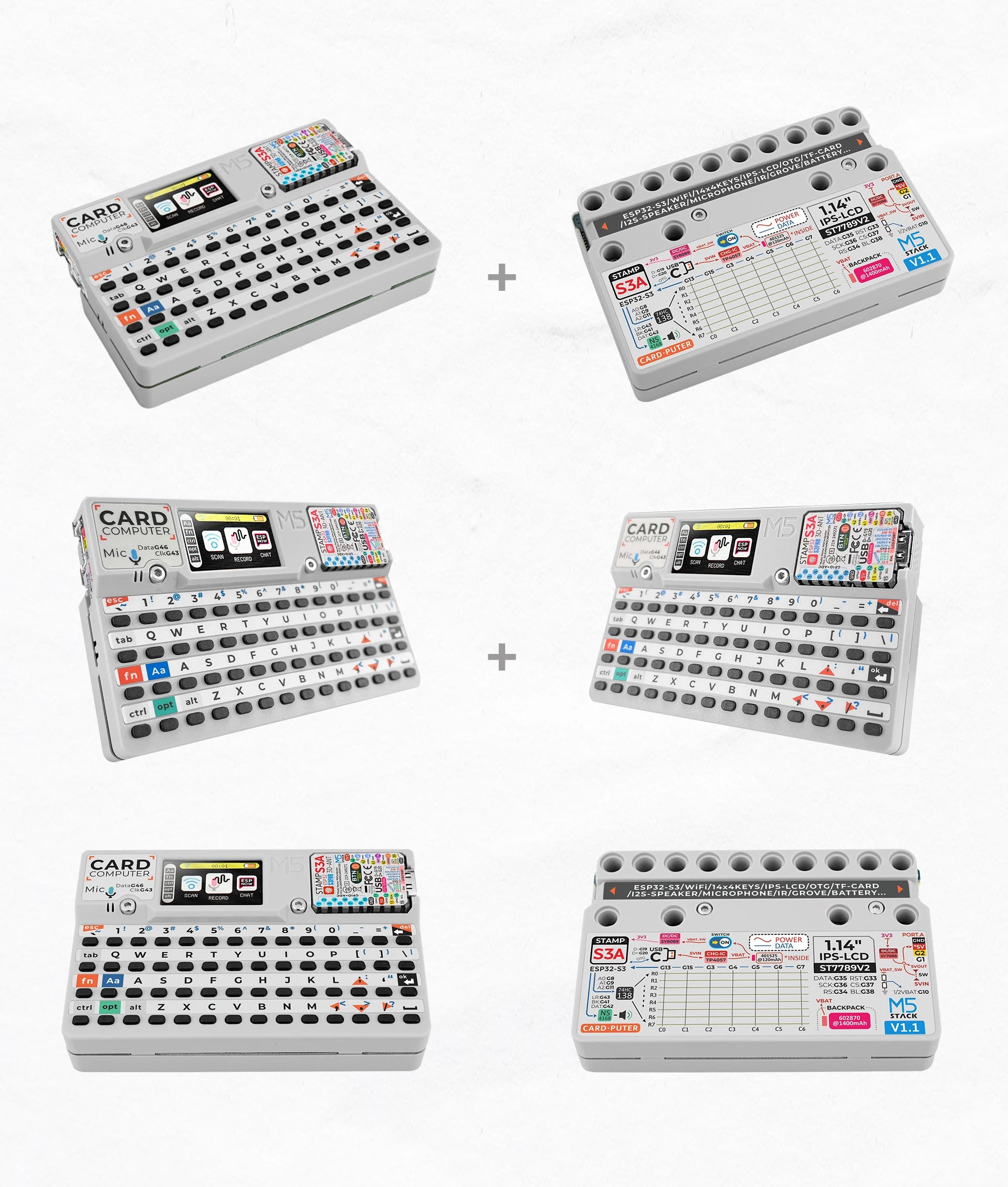 M55Stack Official Cardputer v1.1 with M5stampS3A  Board ESP32-S3 Portable Computer 1.14 Inch Screen 56Key Keyboard Card.