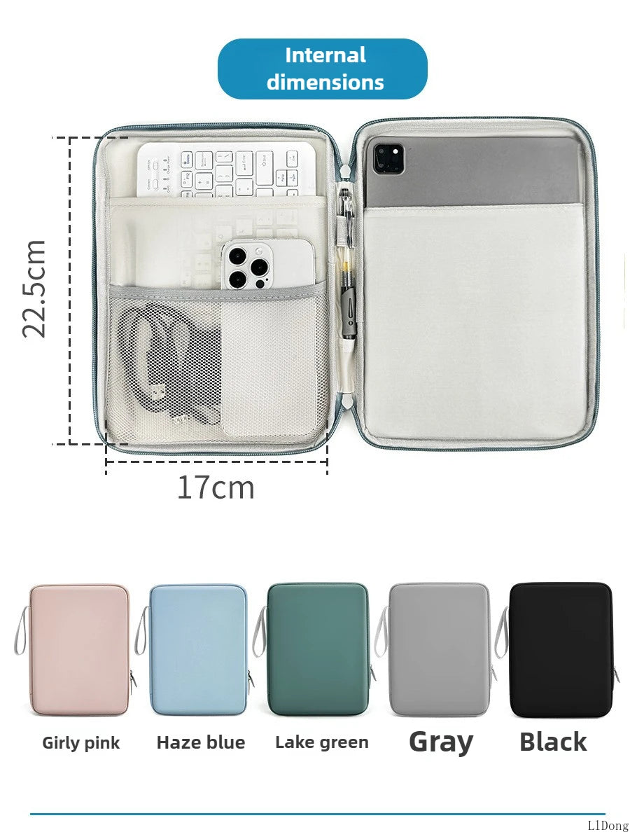 Tablet Cases Bag Sleeve 7.9-12.9 Inch Tablet pouch for IPad air case Pro Samsung Xiaomi Tablet pouch Shockproof  Multi Pockets.