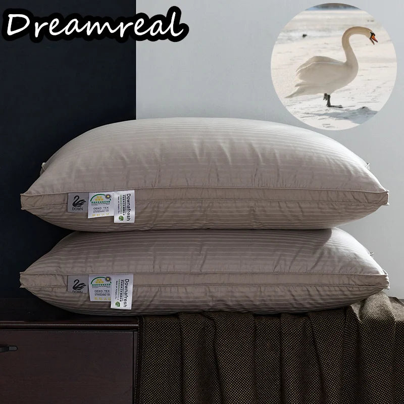 100% Goose Down Pillows Neck Pillows for Sleeping Bed Pillow 100% Cotton Cover with Goose Donw 1pc Hotel Collection Soft Comfort.