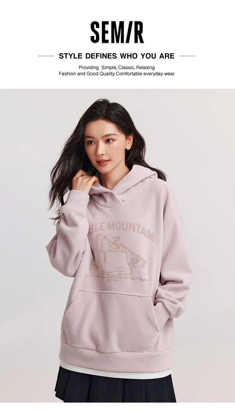 Semir Sweater Women Mid-Length Patterned 2024 New Oversize Warm Versatile Soft Winter Clothing.
