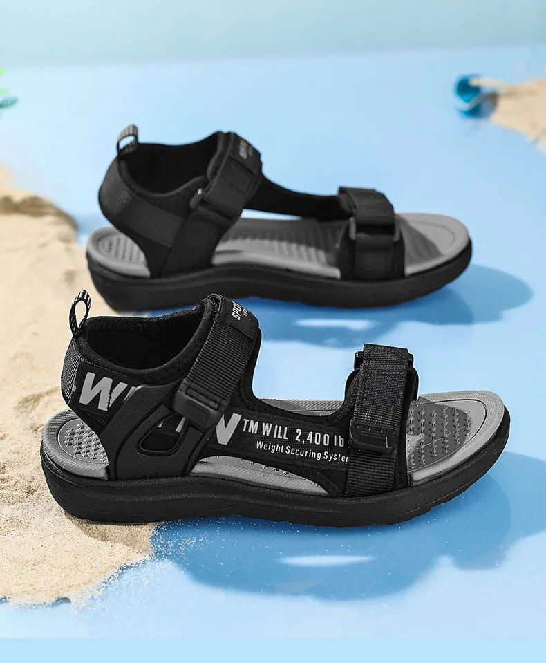 Kids' Summer Breathable Sport Sandals for Boys Casual Beach Shoe Comfortable Soft Sole Children's Fashion Non-slip Sandalias.