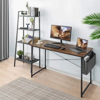 Homfa Schreibtisch, PC-Tisch, 120 x 60 cm, Desktop-Computertisch mit Aufbewahrungstasche, Laptop-Tisch, Schulmöbel, kommerzielle Belastung, 100 kg
