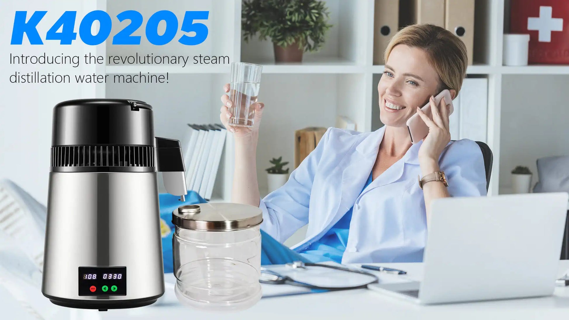 750W 4L Water Distiller Household Distilled Pure Water Machine Distillation Purifier Filter Stainless Steel Water Filter.