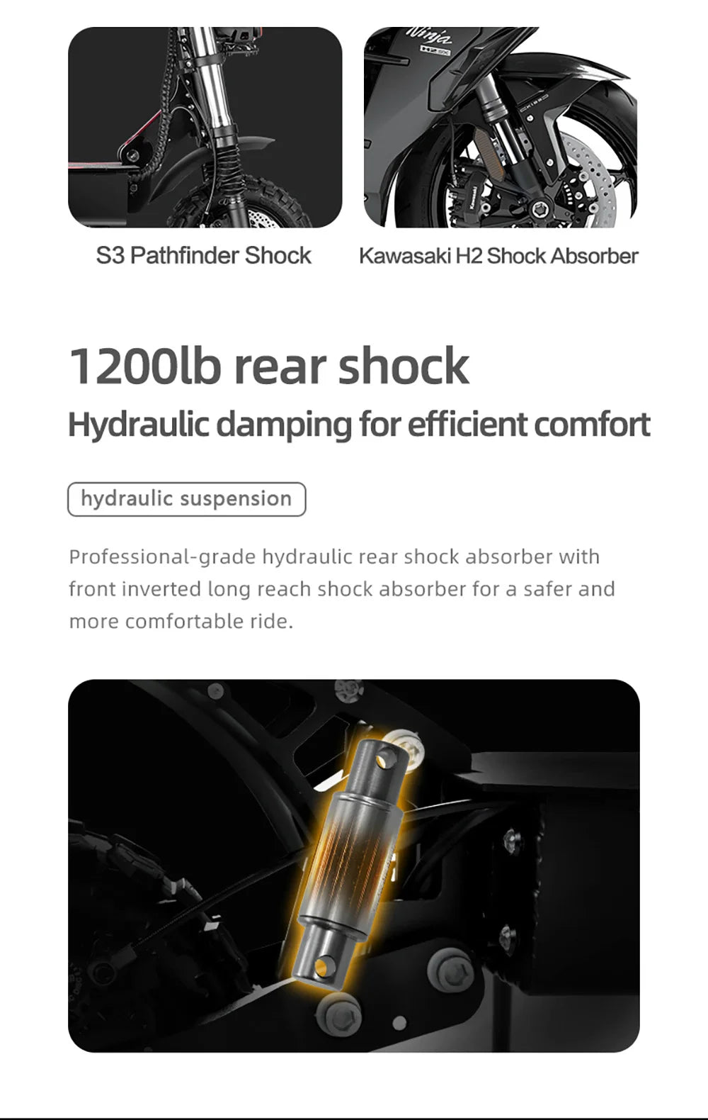 BOYUEDA S3-11 Electric Scooter, 120km Range, 85km/h Max Speed, 2*3000W Motor, 60V 38AH Battery,11-inch Tire,  LCD Display.