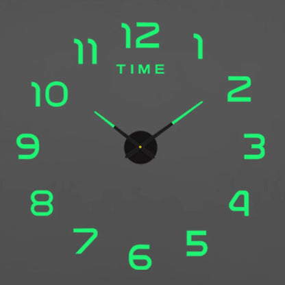 3D Wanduhr Leucht Rahmenlose Wanduhren DIY Digital Clock Wand Aufkleber Stille Uhr für Home Wohnzimmer Büro Wand decor