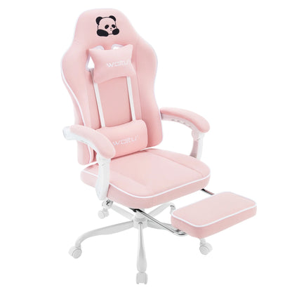WOLTU Ergonomischer Gaming-Stuhl, Bürostuhl mit hoher Rückenlehne, Drehsessel mit Fußstütze und höhenverstellbarem Computerstuhl für die Lendenwirbelsäule