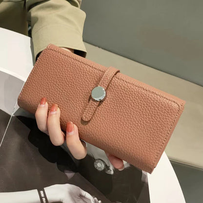 Genuine Leather Wallet Women Long Clutch Fashion Luxury Brand Ladies Purses Card Holder Zipper Coin Pocket High Quality Billfold.