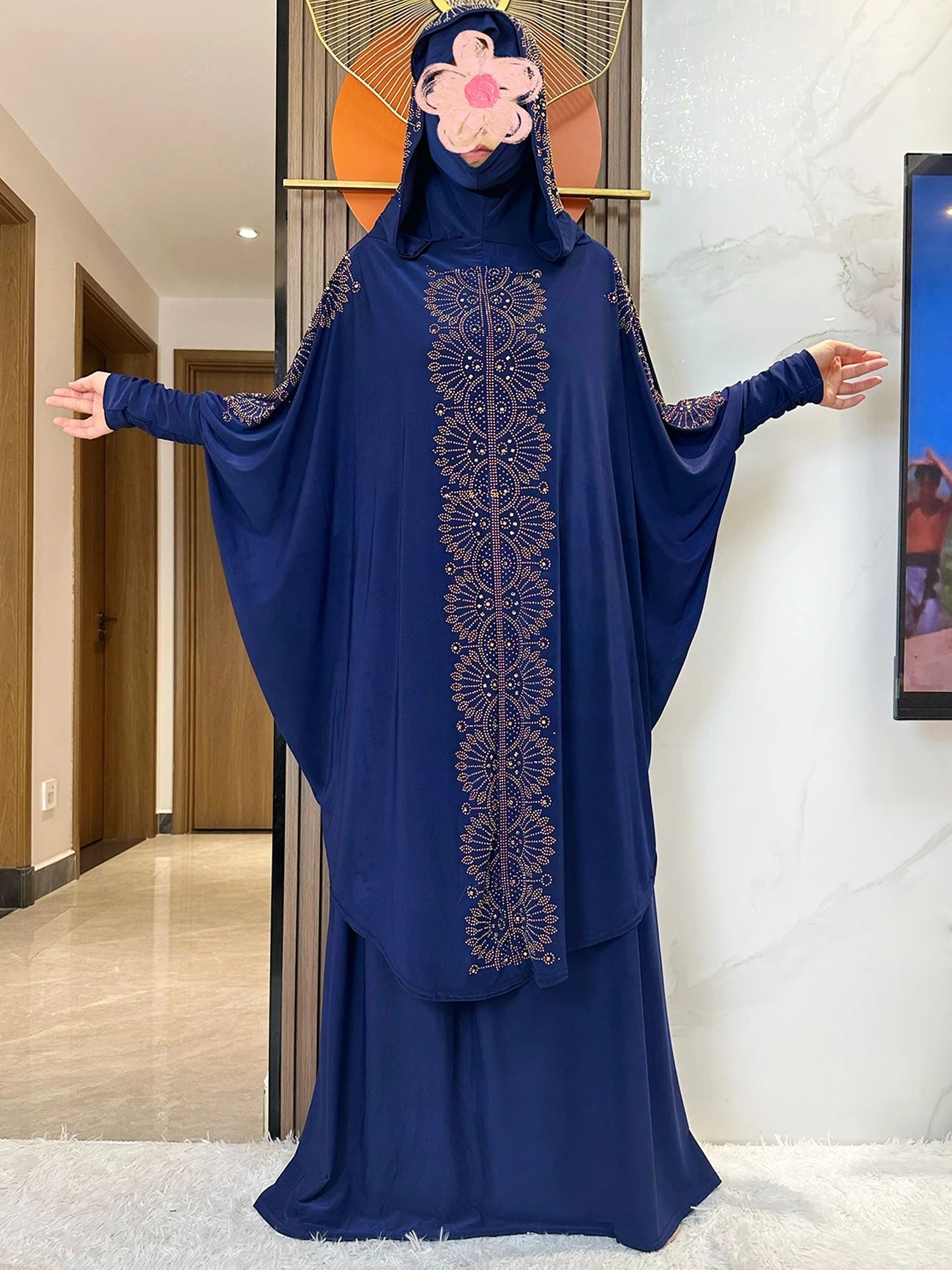 New Two Piece Set Solid Jilbab Prayer Muslim Abaya Set Women Prayer Garment Dress Hijab Long Khimar Skirt Sets Islamic Ramadan.