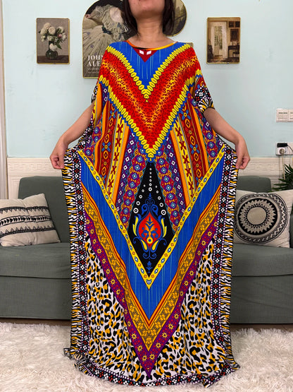 Muslim 2025 New Fashion Sets Abayas For Women Cotton Printed Loose Fit Femme Robe Afircan Islam Dress With 160x80cm Shawl Scarf.