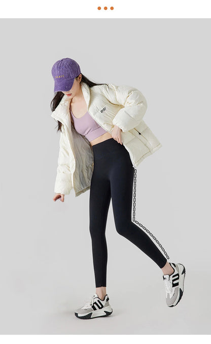 BIVIGAOS Autumn High Waist Seamless Rabbit Fleece Shark Leggings Women Winter Clothes Warm Leggings Sexy Slim Casual Leggings.