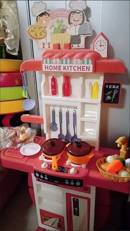 Children's Home Cooking Simulator Kitchen Set Kitchen Girls Cooking Spray Dining Table Toys Christmas Gifts.