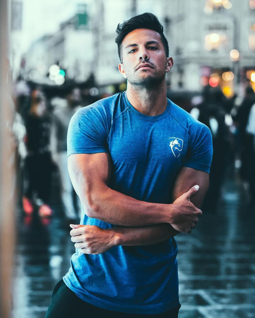 Men Tshirt Bodybuilding Tight Compression Quick-drying Muscle Shirt Fitness Workout Basketball Running Clothing Men T-shirt.