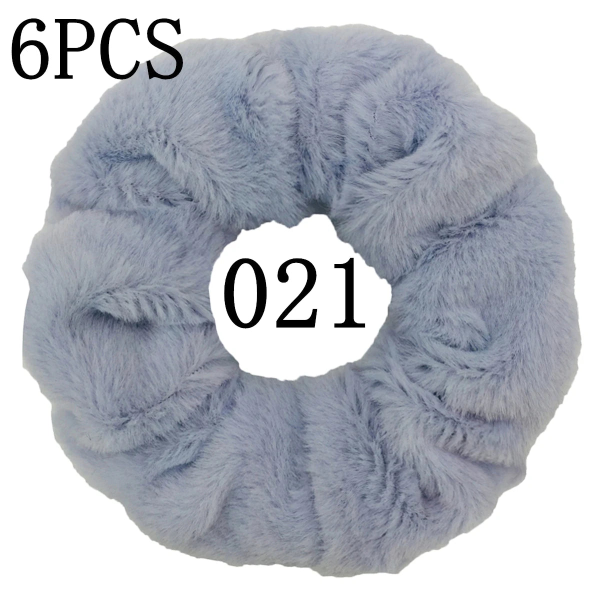 6pc Hair Scrunchies Furry Elastic Band Women Girl Ponytail Holder Rubber Ties Accessories Plush Faux Fur Soft Chiffon Headband