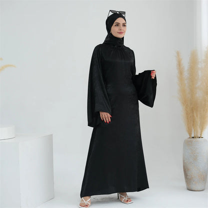 Ramadan Satin Shimmer Abaya Damen Dubai Luxury Islam Muslim Kaftan Dresses Kebaya Abayas For Women Robe Musulmane Femme Vestidos
