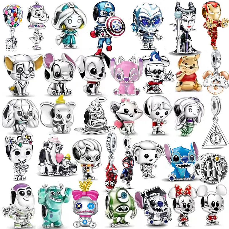 New fashion 100% S925 sterling silver Disney All-Star pendant beads, suitable for the original Pandora bracelet, women's fashion.