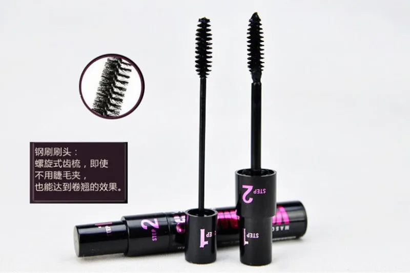 1pc Black Waterproof Curled Lashes 2-in-1 Long-lasting Natural Quick Drying Mascara Lengthens Eyelashes Female Makeup Косметика.