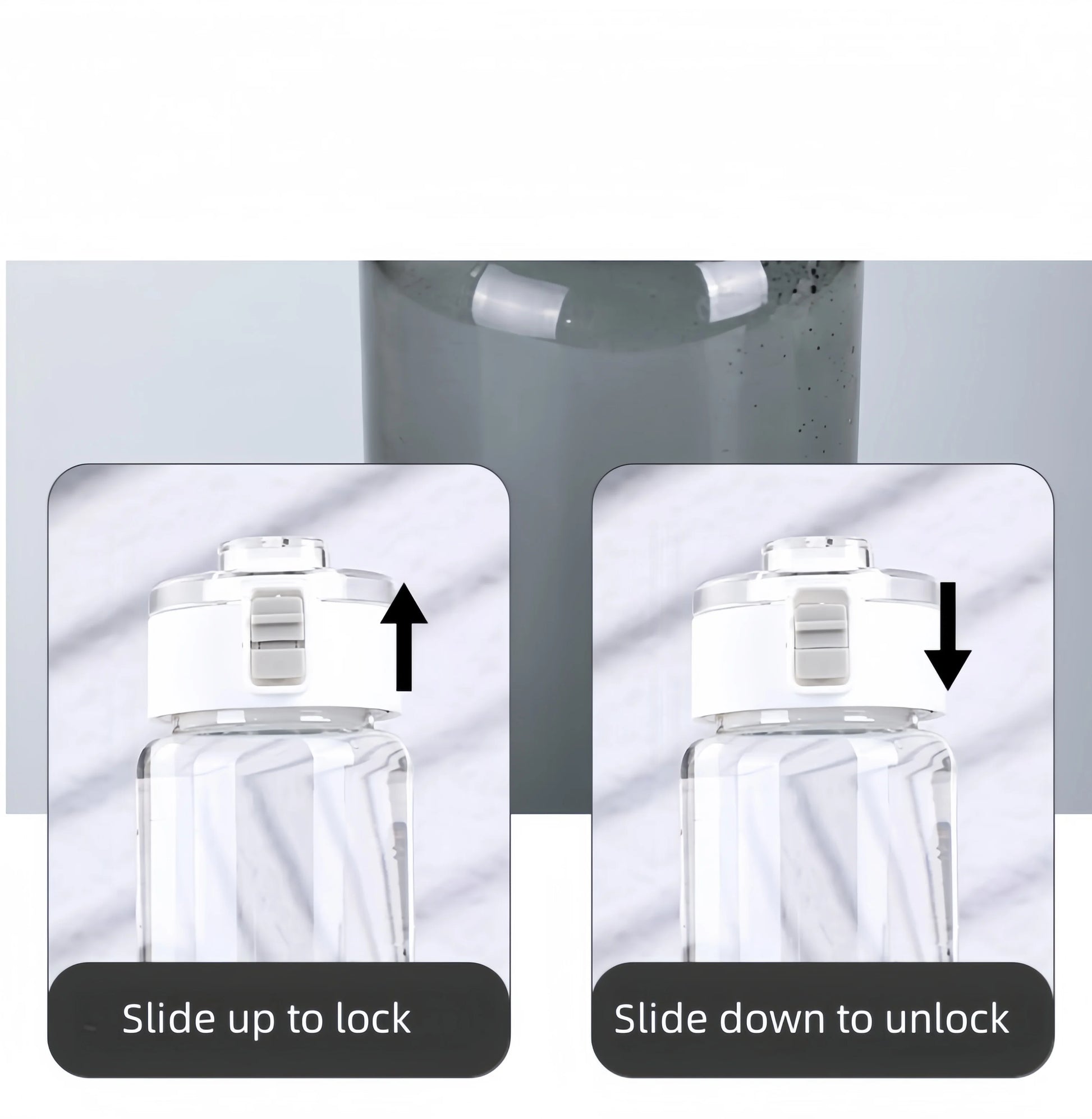 Kawaii Plastic Transparent Water Bottle Leakproof Simple Portable Outdoor Travel Office Water Bottle Juice Cup Beach Drinkware.