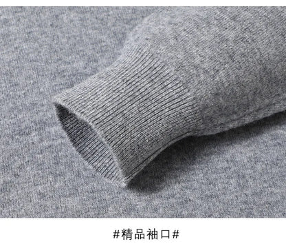 100% Wool. High-quality Men's Warm Sweater, Business Casual Stretchable POLO Shirt, Fall/winter Pullover Knitted Sweater..