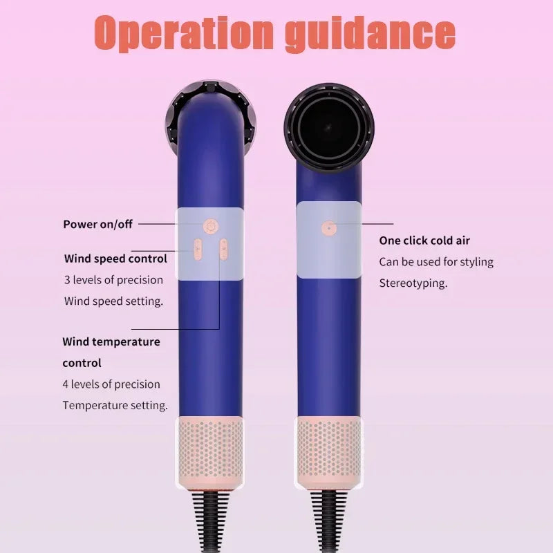 Hair dryer, 1400W high power, quick drying, lightweight body, low noise, comes with multiple types of air nozzles..