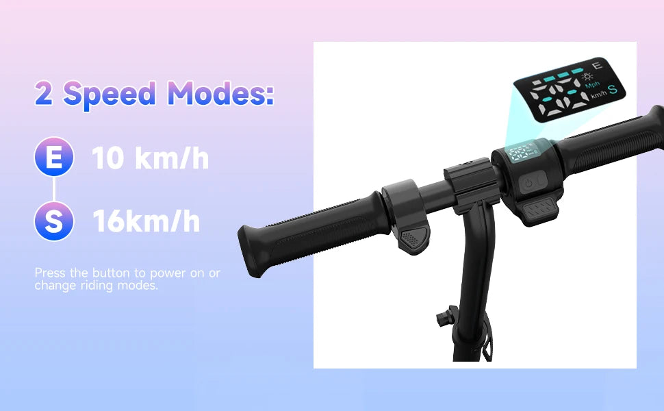 RCB Kids e-Scooter for Children 6-12 Years, 150 W Motor - Max 16 km/h - Rainbow Light-folk Electric Scooter Children.