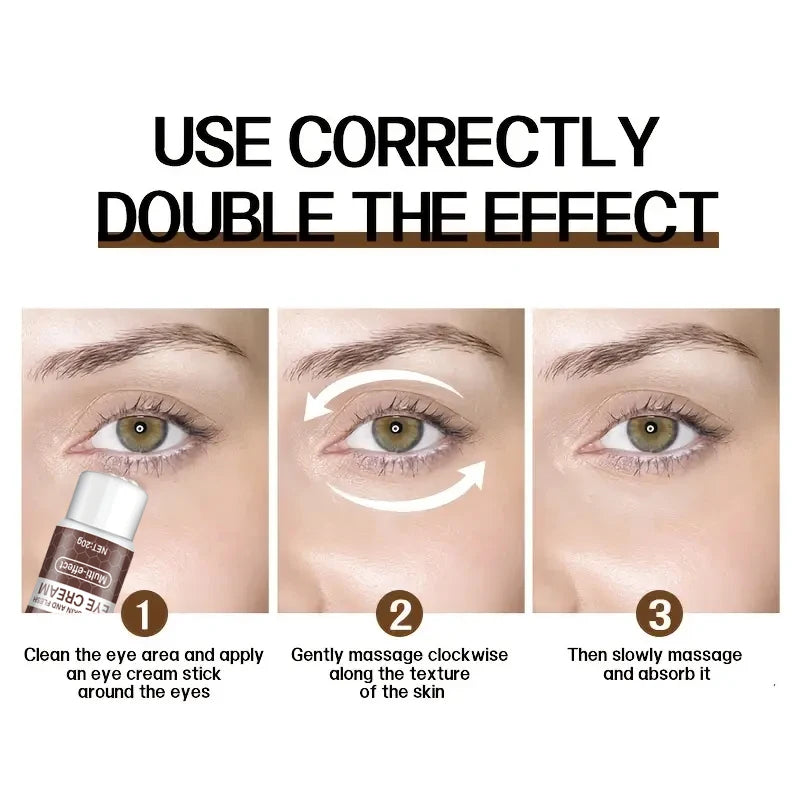 Natural Caffeine Powerful Moisturizing Firming Eye Cream 20g for Puffy and Dark Circles Post-Lifting Area after Using, Reduce Wrinkles and Aging, Light Beige Relaxation.