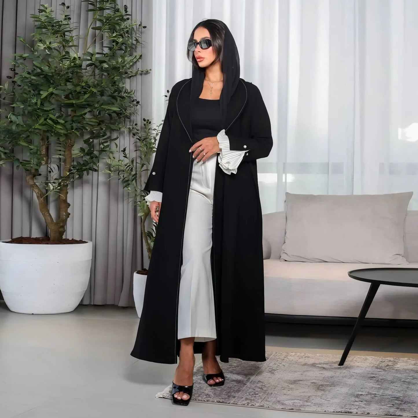 Eid Djellaba Ramadan Muslim Women Maxi Dress Dubai Open Abaya Kimono Cardigan Turkey Kaftan Kebaya Caftan Marocain Femme Robe.