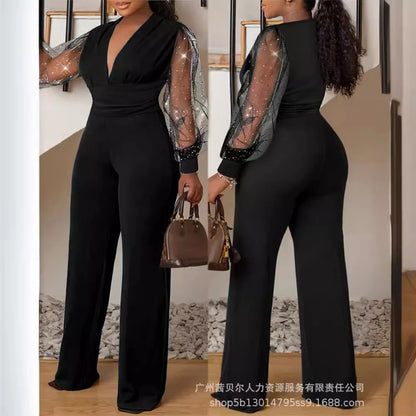 Women's Fashion Large Size Pit Strip Bodysuit.
