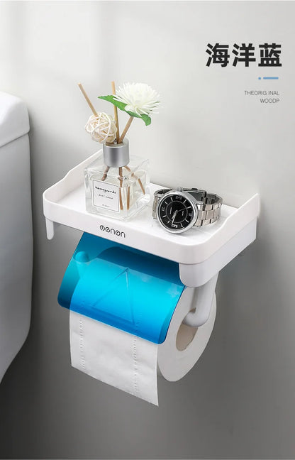 Wand Halterung Toilettenpapier Halter Top Kleinigkeiten Lagerung Kunststoff Wasserdichte Rollen Papier Lagerung Rack Badezimmer Tissue Organizer Regale
