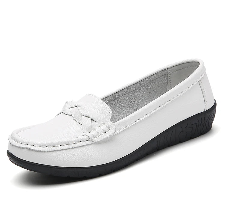 Women Shoes Soft Leather Women's Loafer 2025 New Flats Slip On Casual Shoes Flat Shoes Women White Footwear Zapatos De Mujer