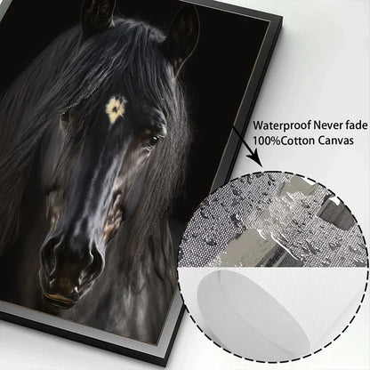 Black and White Wild Horses Canvas Paintings on The Wall Art Posters Prints Wall Picture Modern Animals Art Room Home Decor.