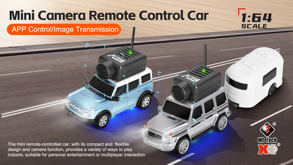 WLtoys 1/64 Mini RC Car with 720P FPV Camera Wifi APP Control 2.4G Reomte Contorl Racing Vehicle Toy for Children 6405 6406.
