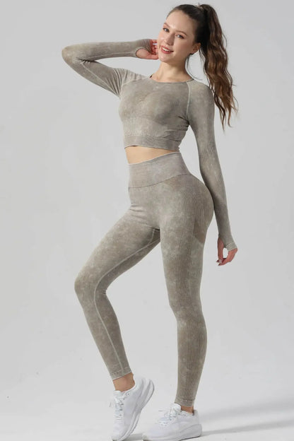 High Waist Yoga Pants Sand Washed Seamless Peach Butt Fitness Sportswear Tight Long Trousers for Women Autumn Season