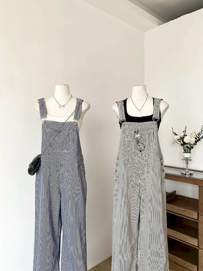 Jumpsuits Loose Casual Straight Pants American Style Jeans Vintage Artistic Rompers One Piece Outfits Autumn Women Clothing.