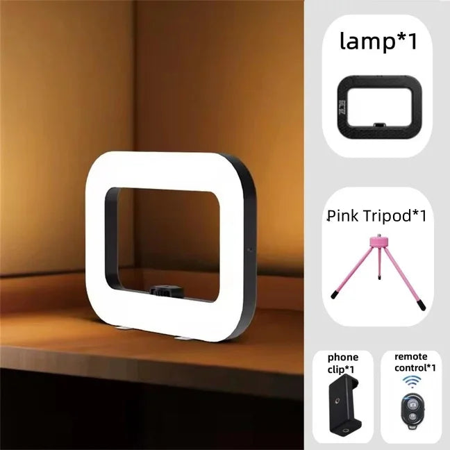 FANGTUOSI New Handheld Ring LED Rechargeable Fill light Portable Mobile Phone Live Photography Desktop Rabbit Cage Selfie Light.