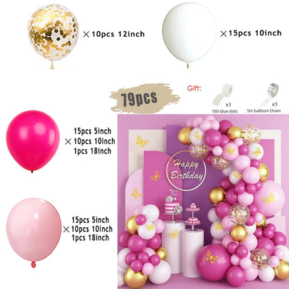 Macaron Rosa Ballon Girlande Bogen Kit Hochzeit Geburtstag Party Dekor Kinder Roségold Latex Ballons Babyparty Dekorationen Kette