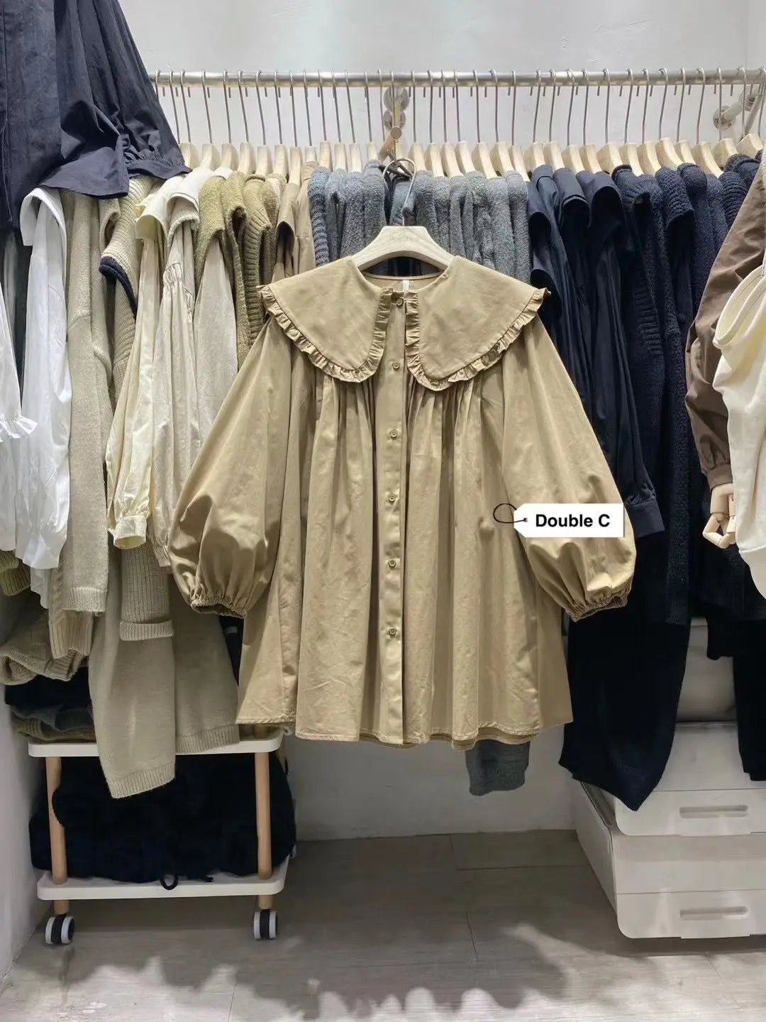 Shirts Women Spring New Plaid Peter Pan Collar Ruffles Loose All-match College Japanese Mujer Kawaii Swwet Tender Chemise Femme.