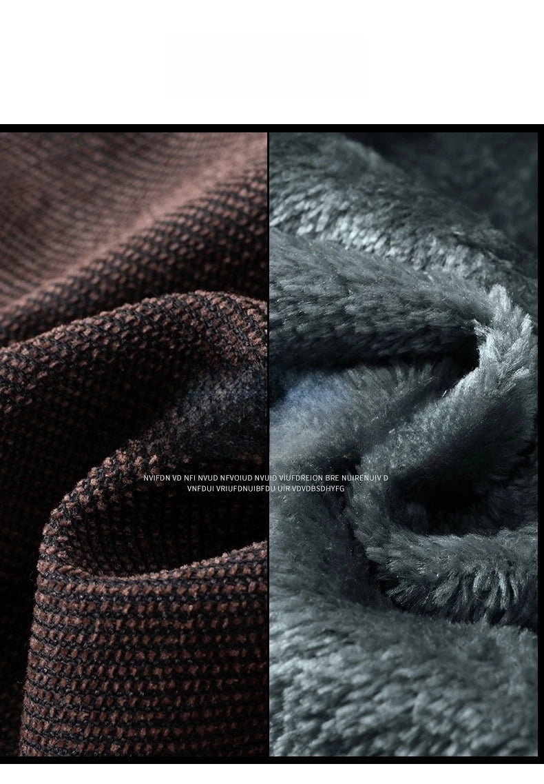 Men's Winter Velvet Casual Pants Thickened Warm Slim Fit Comfortable Solid Color Trousers Korean Fleece  Fashion Outdoor Jogging.