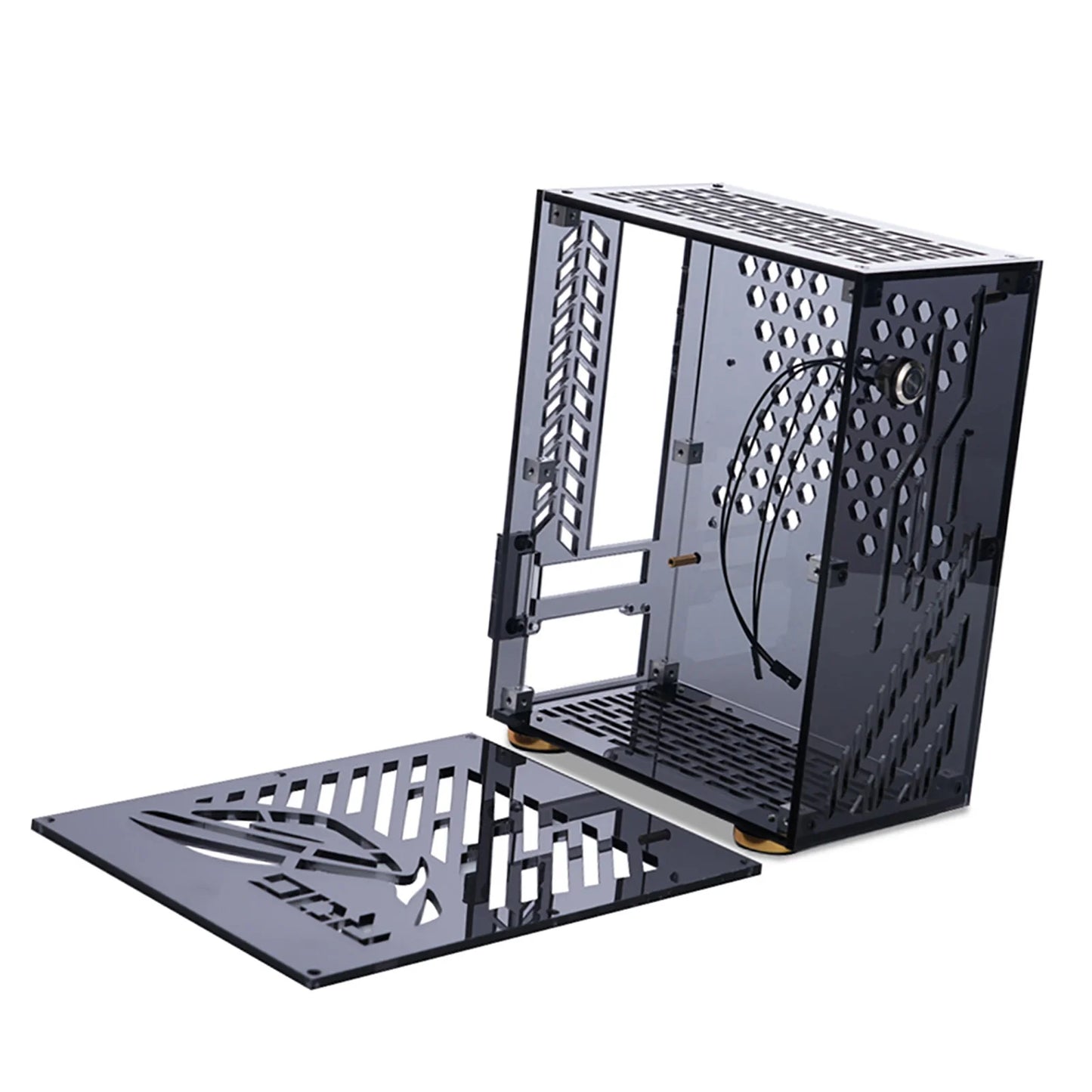 Portable Small Computer Case  Shell Compact PC Case Desktop PC Case Mini-ITX Motherboard FLEX Power Supply PC chassis.