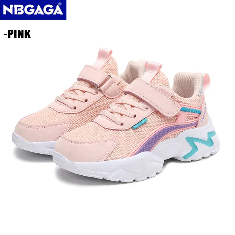 Trendy Lightweight Children Girls' School Shoes Anti-Slip Breathable Outdoor Casual Walking Sneaker Size 28-39.