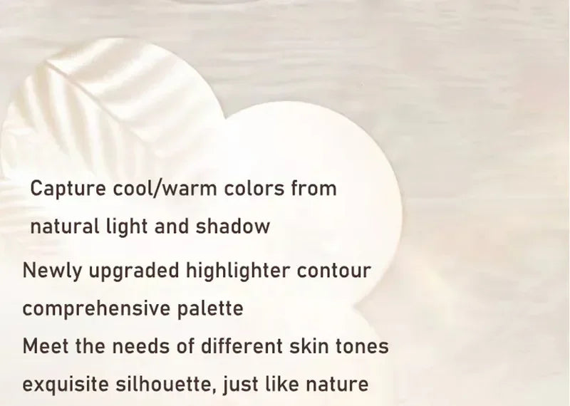 Judydoll Highlighter Contour Bronzer Palette Nude Makeup Natural Facial 3D Nose Shadow Long-Lasting Waterproof Cosmetics Makeup.