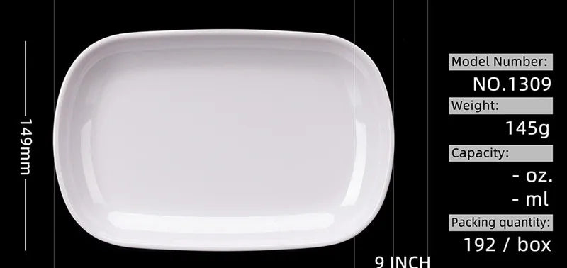 Rectangle Melamine Breakfast Plate Meal Dish Trays Imitation Porcelain Dessret Snack Dishes to Eat Kitchen Tableware 8-10 Inch.