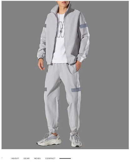 Trendy Men's Sportswear Set Casual Open Cardigan Sweatshirt Jacket with Pants Autumn Winter New Style Cross-Border Clothing.