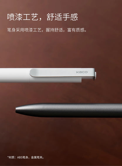 KACO Gelschreiber, Press-Signaturstift, Schreibwaren, Metall-Stiftclip, 0,5 mm, schwarze Tinte, schnell trocknend, großes Fassungsvermögen, 800 m, glattes Schreiben.