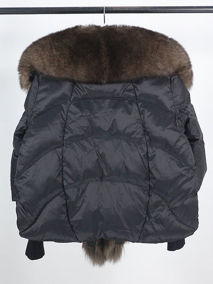 Lose Natürliche Echt Fox Pelz Kragen Mantel Dicke Neue Europäische Mode Weiße Ente Unten Jacke Winter Frauen Warme Luxus Oberbekleidung