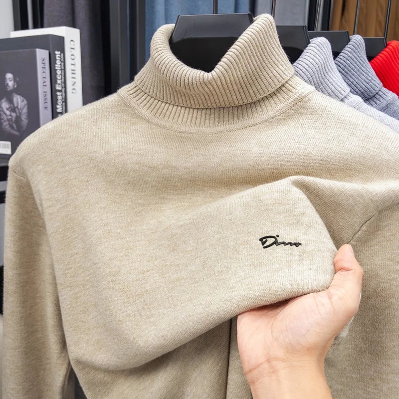 Men's Original High-End Pullover Sweater with Logo Embroidery Warm Ball-Proof Korean Style Suitable Autumn Winter Casual Men's.